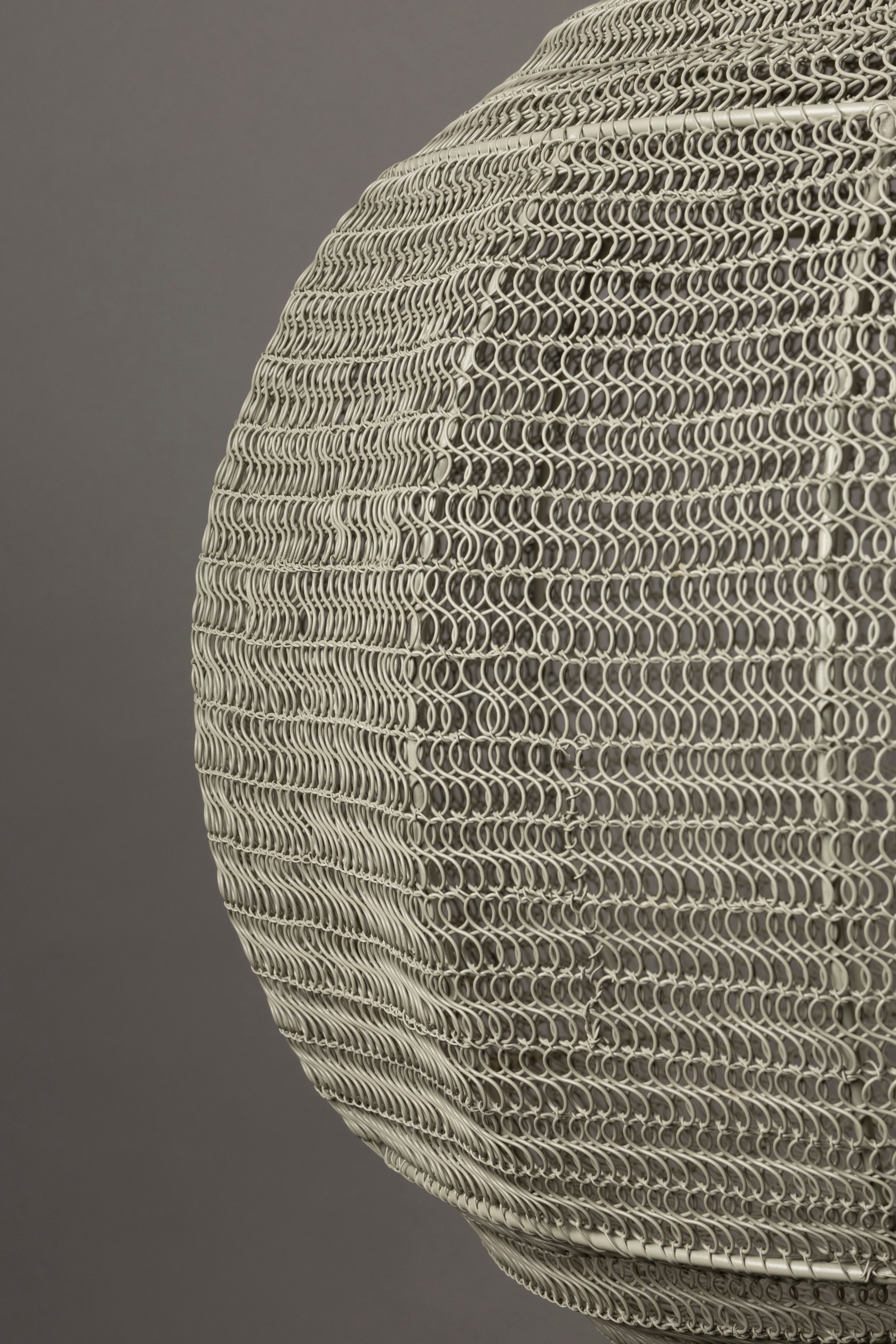 Dutchbone Meezan Sand Grey Metal Weave Pendant Lamp Medium